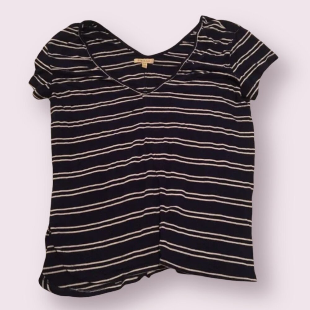 ⭐️ Bordeaux Striped V Boho Peasant Hipster Hippie Art Deco Farm Neck Blouse